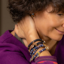 ESPERANZA EN NOSOTROS. Pulsera azul marino con cristales