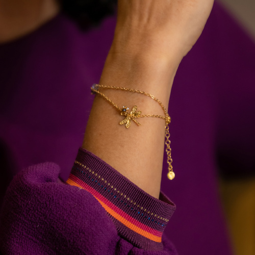 TANZANITAS AZULES. Pulsera en cadena