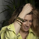 Bransoletka łańcuch z oliwkowym paskiem z ekoskóry. PAS ZIELENI