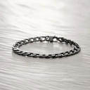 Męska czarna bransoletka z łańcucha typu pancerka. ZAWSZE MODNA