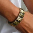 Bransoletka z inkrustowanych i pozłacanych ogniw ze stali. SAINT GERMAIN