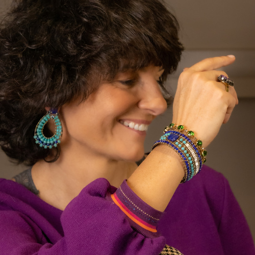 Myślę o Bali.Bransoletka z opalowozielonymi kryształkami