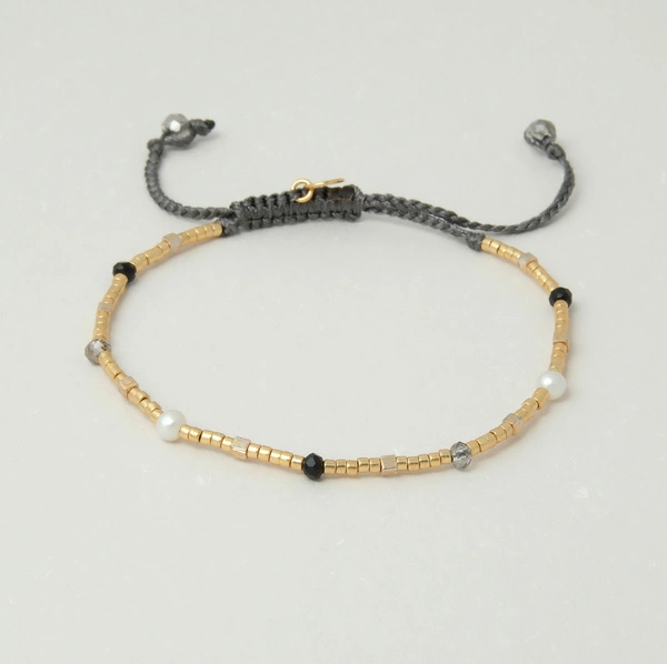 Delikatna bransoletka z koralików Miyuki i kryształków. SIEDEM ŻYCZEŃ