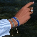 Wąska bransoletka tkana z paciorków Miyuki z dekorem. FETE DU CITRON