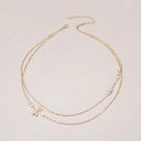 Podwójny pozłacany wisiorek z perłami i delikatną ważką. MOJE WYZNANIE