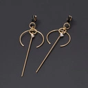 Pozłacane kolczyki półkola i patyczki z kryształkami. BALETNICE