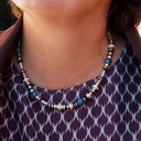 Naszyjnik z kobaltowymi sodalitami i cyrkoniami. LA SEINE BLEUE