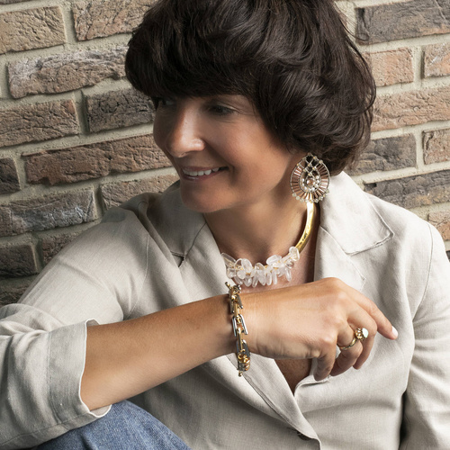 EN MANHATTAN. Pulsera de cadena, sobredorada