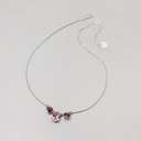 Posrebrzany naszyjnik z fioletowymi kryształami. SUBTELNY WDZIĘK