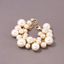 Bransoletka ze szklanymi perłami w kolorze szampana. ZŁOTE ZBIORY