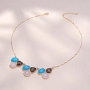 Złocony naszyjnik z kwarcami, agatami i obsydianami. W ZGODZIE ZE SOBĄ