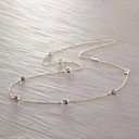 Długi pozłacany naszyjnik z cyrkoniami serduszkami. DLA DZIEWCZYN