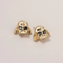 Pozłacane kolczyki wkrętki z czarnymi kryształkami. SKYWALKER