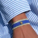 Wąska bransoletka tkana z paciorków Miyuki z dekorem. COTE D'AZUR