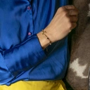 Pozłacana bransoletka z kryształkami i motylkiem. BUDZĘ SIĘ RADOSNA