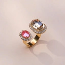 Pierścionek z różowym i miodowym kryształem. TWOJE ZASADY