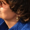 Pozłacane kolczyki w formie szekli z kulką z cyrkoniami. NA WODACH ATLANTYKU