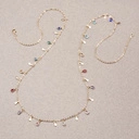 Długi pozłacany naszyjnik z kolorowymi cyrkoniami. ZABAWNY