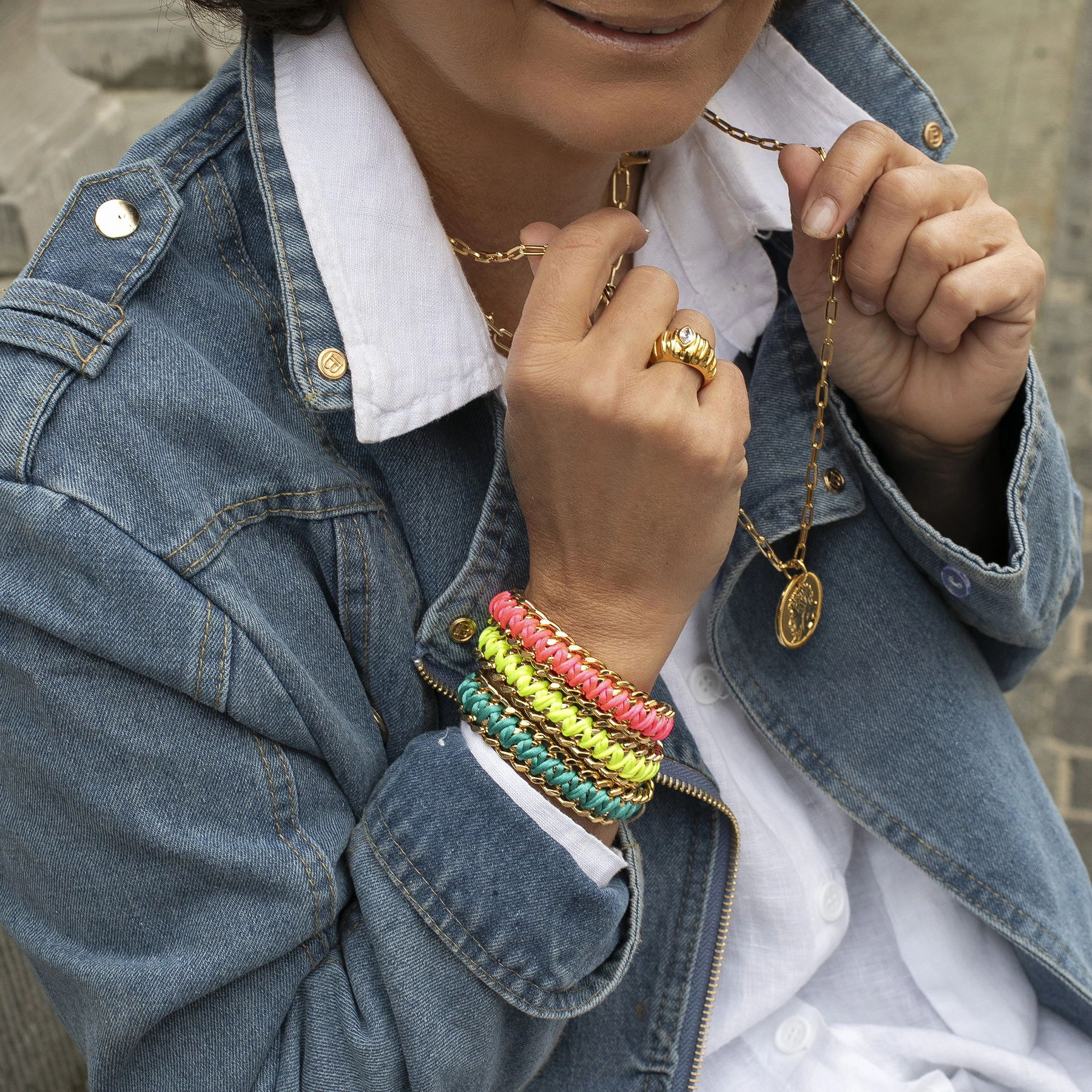 Bransoletka z błękitnym sznureczkiem. SAKURA