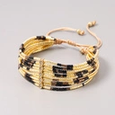 Bransoletka z paciorków Miyuki z motywem panterki. AGNES