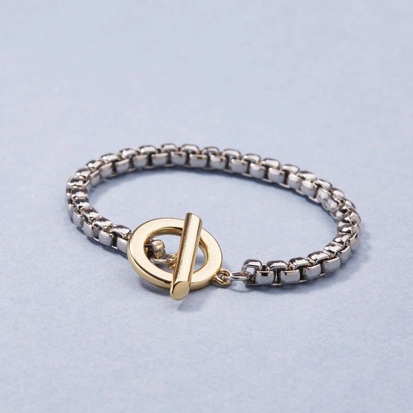 Bransoletka z łańcucha kostki z zapięciem typu toggle. TWOJA SPRAWA