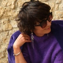 Zwiewne srebrzone kolczyki z kryształami w czerni i montana. HACZYKI Z GALAKTYKI