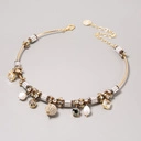 Sztywny naszyjnik z perłami, koralikami i kryształami. DONNA SUMMER