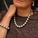 Bransoletka ze srebrnych szklanych pereł Majorka. KSIĘŻYCOWA NOC