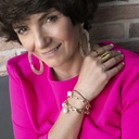 Pozłacana bransoletka łańcuch z trzema perłami. TRIO DE JANEIRO