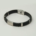 Męska bransoletka ze skóry ze stalowymi akcentami. STALOWY GLADIATOR