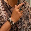 Pięciorzędowa bransoletka ze szklanych pereł Majorka. SPLECIONE SPOJRZENIA