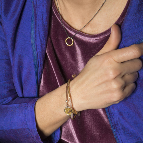 Liść z bajki. Bransoletka z koralikami