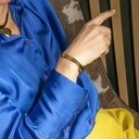 Choker na tasiemce z dużym pozłacanym sercem. PRAGNIESZ MNIE