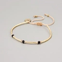 Bransoletka z paciorków Miyuki, z akcentami z onyksu. PROWANSJA SNÓW