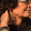 Złocona bransoletka łańcuch z granatowym rzemykiem. ELEMENTO MARINO