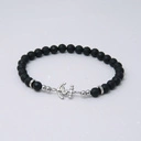 Bransoletka z koralików z agatu, z zapięciem na kotwicę. PRZYSTANEK MORZE