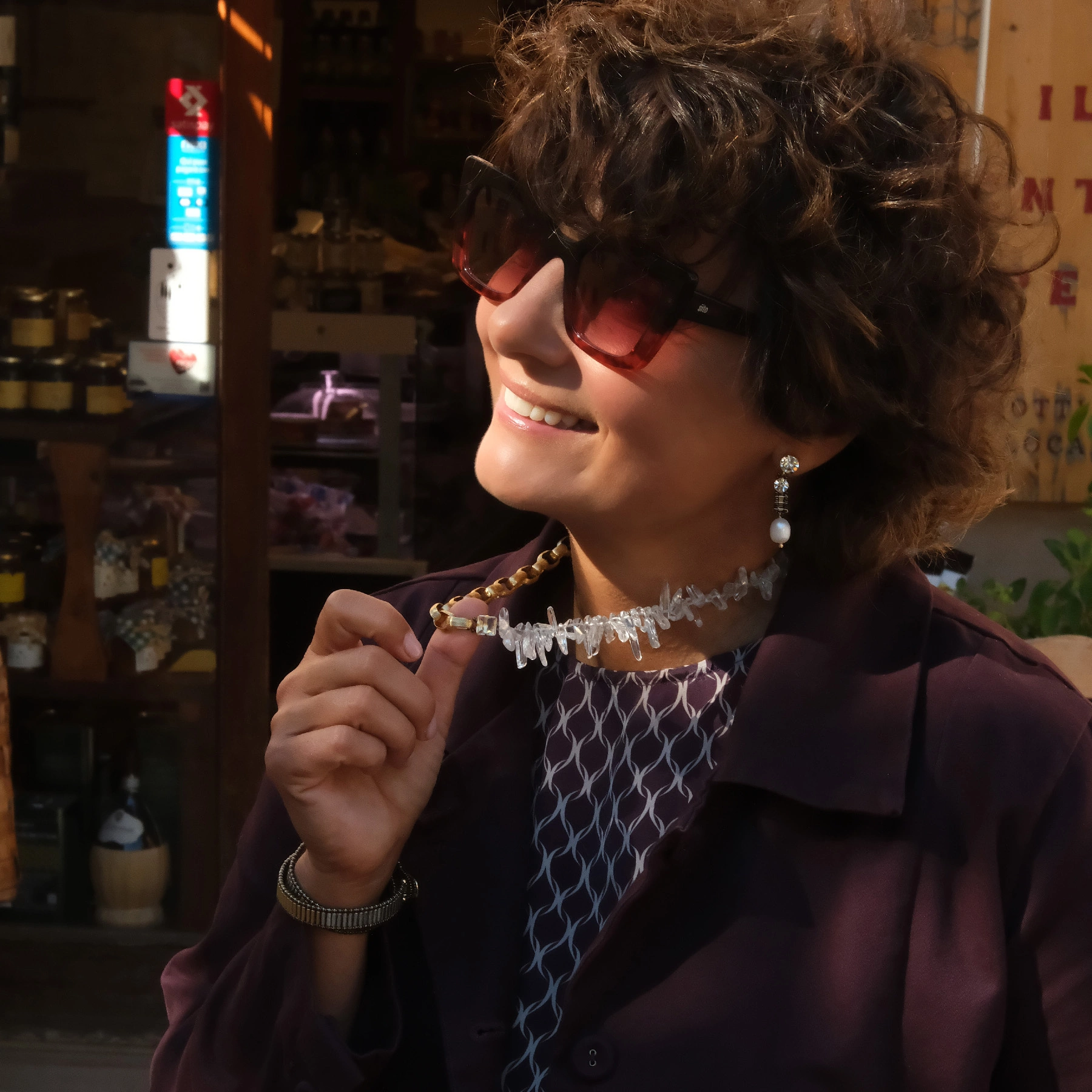 Dwurzędowa bransoletka z koralików w złocie i srebrze. EL PASADOR