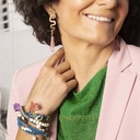 Bransoletka z ekoskóry z kryształowymi zawieszkami. DODA CI ENERGII