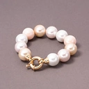 Bransoletka z białych i różowych szklanych pereł. POCZĄTEK DNIA