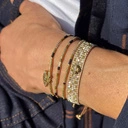 Bransoletka z paciorków Miyuki, z ozdobną zawieszką. PARYSKA DAMA