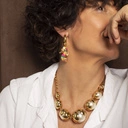 Złoty naszyjnik na łańcuszku z perłowymi kulkami. ZŁOTO I PERŁY