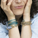 Bransoletka z turkusowego rzemyka z kryształami. TĘTNO TEL AWIWU