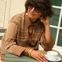 Pozłacana bransoletka z brązową emalią i cyrkoniami. DWORSKIE UCIECHY