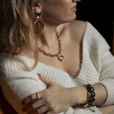 Pozłacany naszyjnik z łańcucha z zawieszką sercem-kłódeczką. ZAMEK DO SZCZĘŚCIA