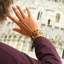 Sześciorzędowa bransoletka z paciorków Miyuki z cyrkoniami. CLARA