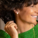 Pozłacane kolczyki w kształcie niepełnych sześcianów. SŁODKIE KOSTECZKI