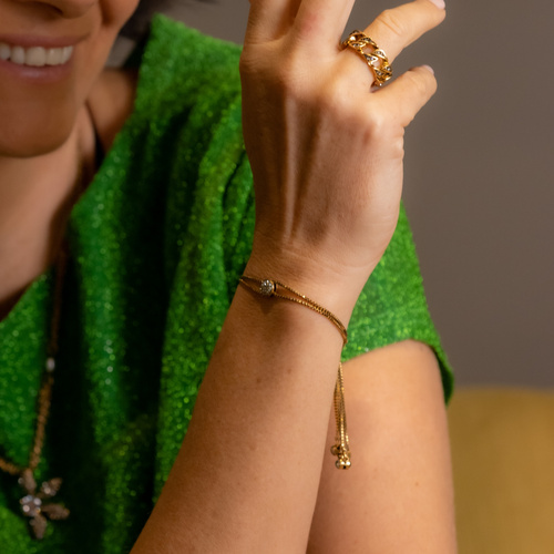 GUIDO. Pulsera con bola de cristal