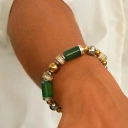 Bransoletka z posrebrzanych i pozłacanych detali z agatami. OGRODY WERSALU