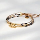 Bransoletka z paciorków Miyuki, z ozdobną zawieszką. PARYSKA DAMA