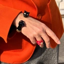 Sztywna otwarta bransoletka z dwiema głowami panter. MIŁO CIĘ POZNAĆ